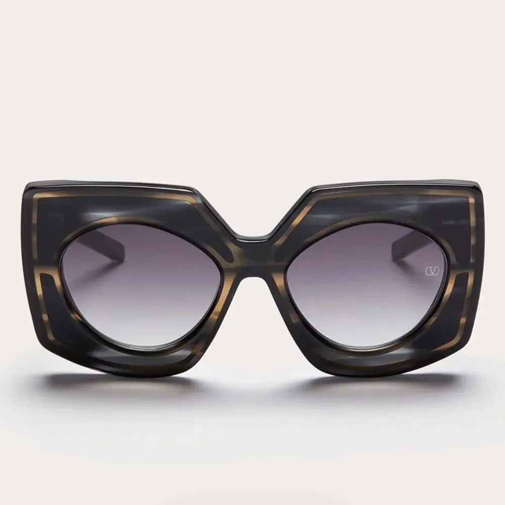 New! Valentino V SOUL VLS 127A Designer Black Swirl Sunglasses, Authentic
